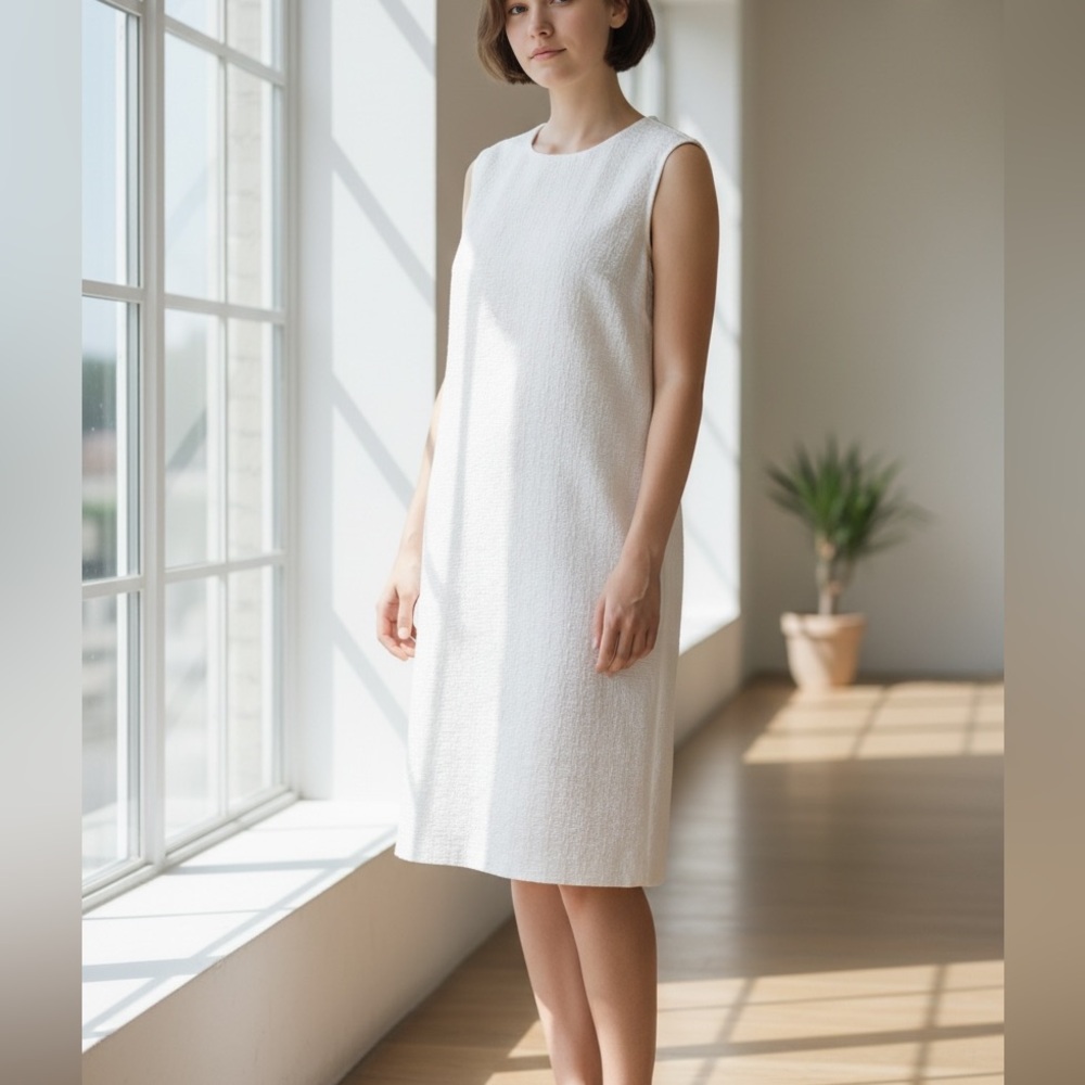 Chic White Sleeveless Midi Dress